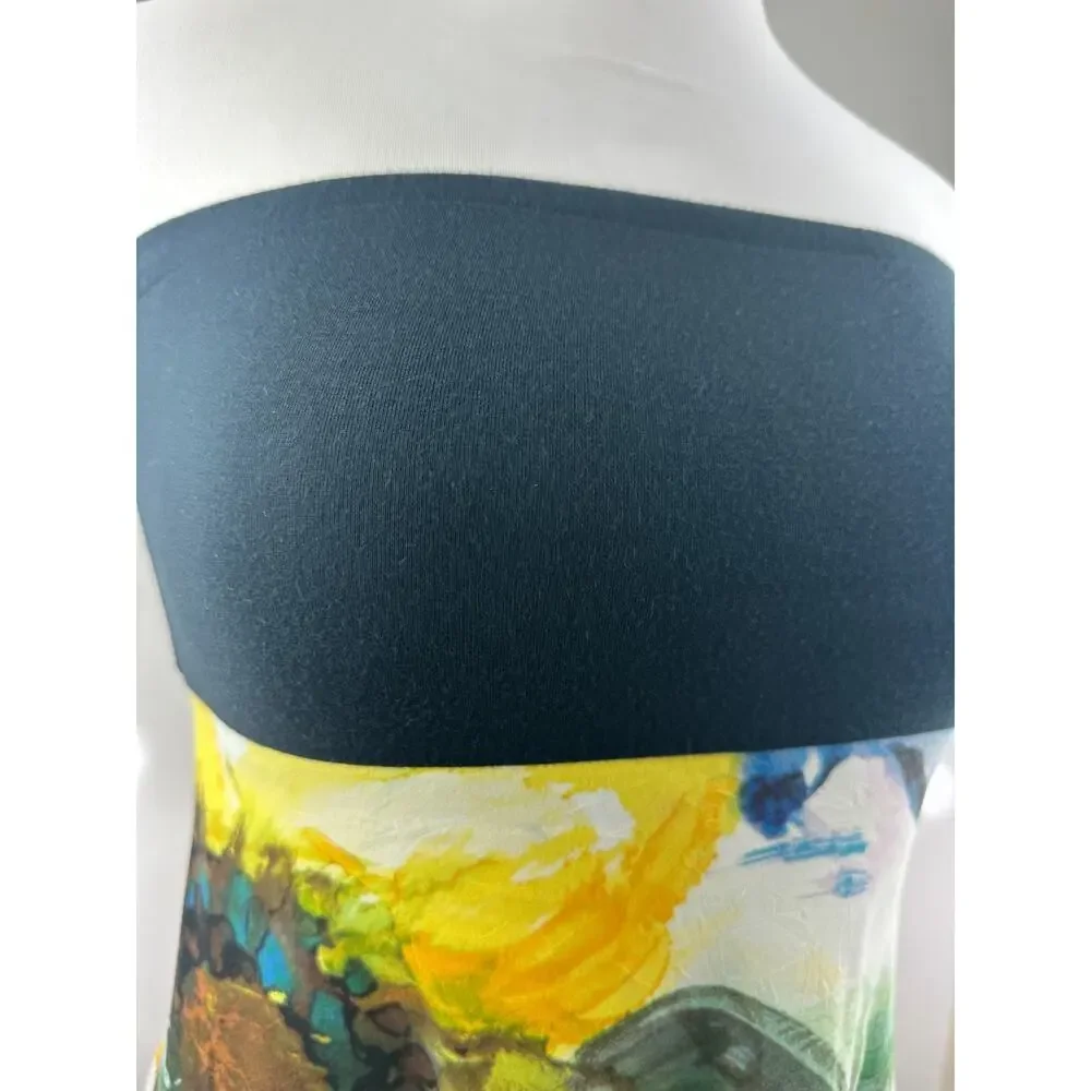 Jams World Strapless Tube Mini Dress Watercolor Size Large Art to Wear Beachy - Picture 12 of 14